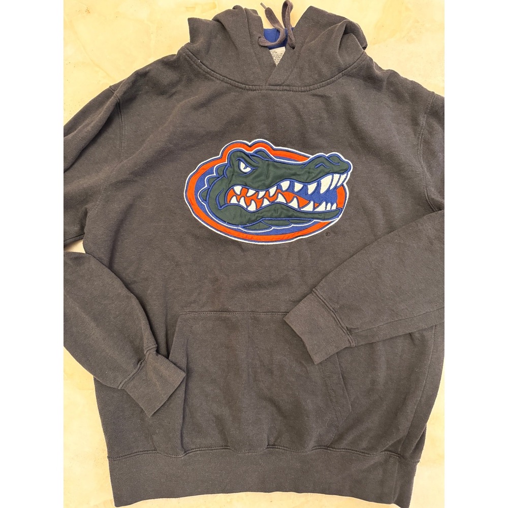 Embroidered Florida Gators Hoodie Gray Logo Sweatshirt Small